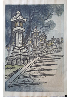 A Row of Stone Lanterns at Kasuga Shrine by Ito Nisaburo