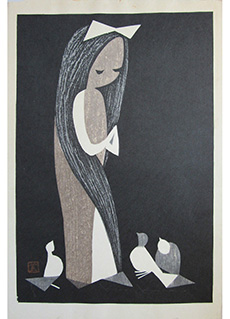 Doves and Girl by Kaoru Kawano