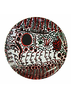 Women Wait For Love But Men Always Walk Away Ceramic Plate by Yayoi Kusama