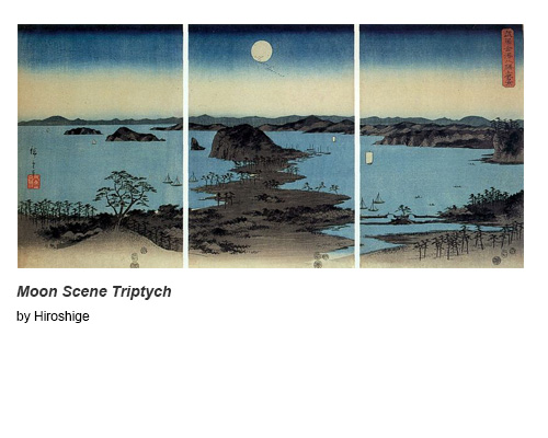 Moon Scene Triptych by Hiroshige