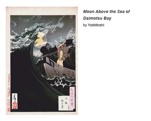 Moon Above the Sea of Daimotsu Bay by Yoshitoshi