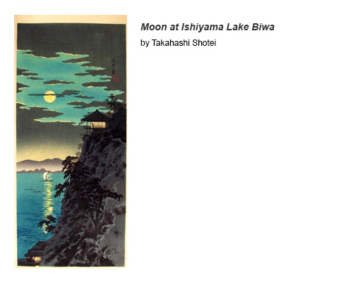 Moon at Ishiyama Lake Biwa by Takahashi Shotei