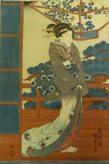 Beautiful Woman Woodblock Print by Utagawa Kunisada