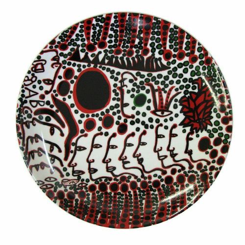 Women Wait For Love But Men Always Walk Away Ceramic Plate by Yayoi Kusama