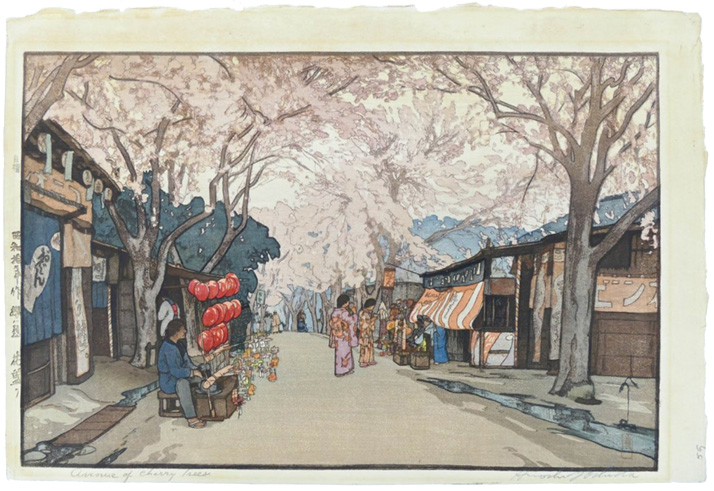 Avenue of Cherry Trees by Hiroshi Yoshida Jizuri Seal