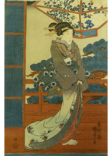 Beautiful Woman Woodblock Print by Utagawa Kunisada