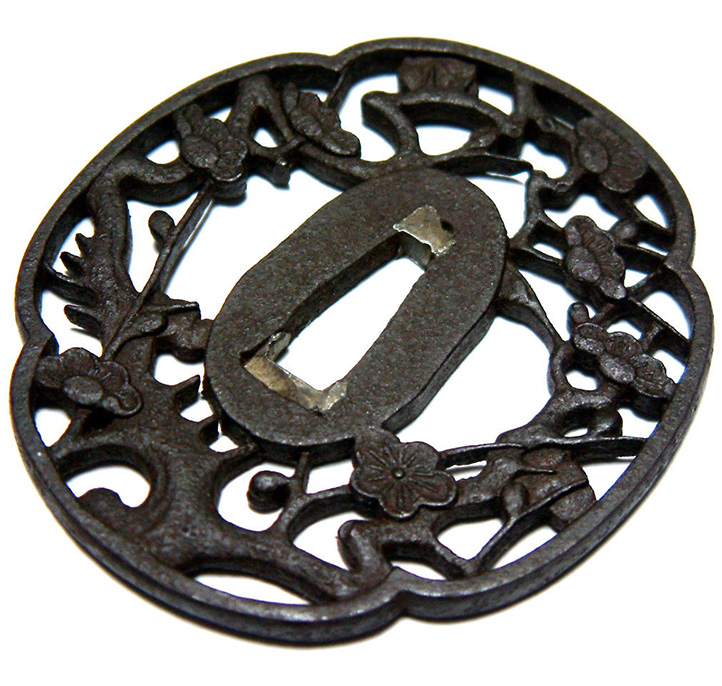 Japanese Samurai Edo Umeki zu Sukashi Tsuba Japanese Samurai Edo Umeki zu Sukashi Tsuba